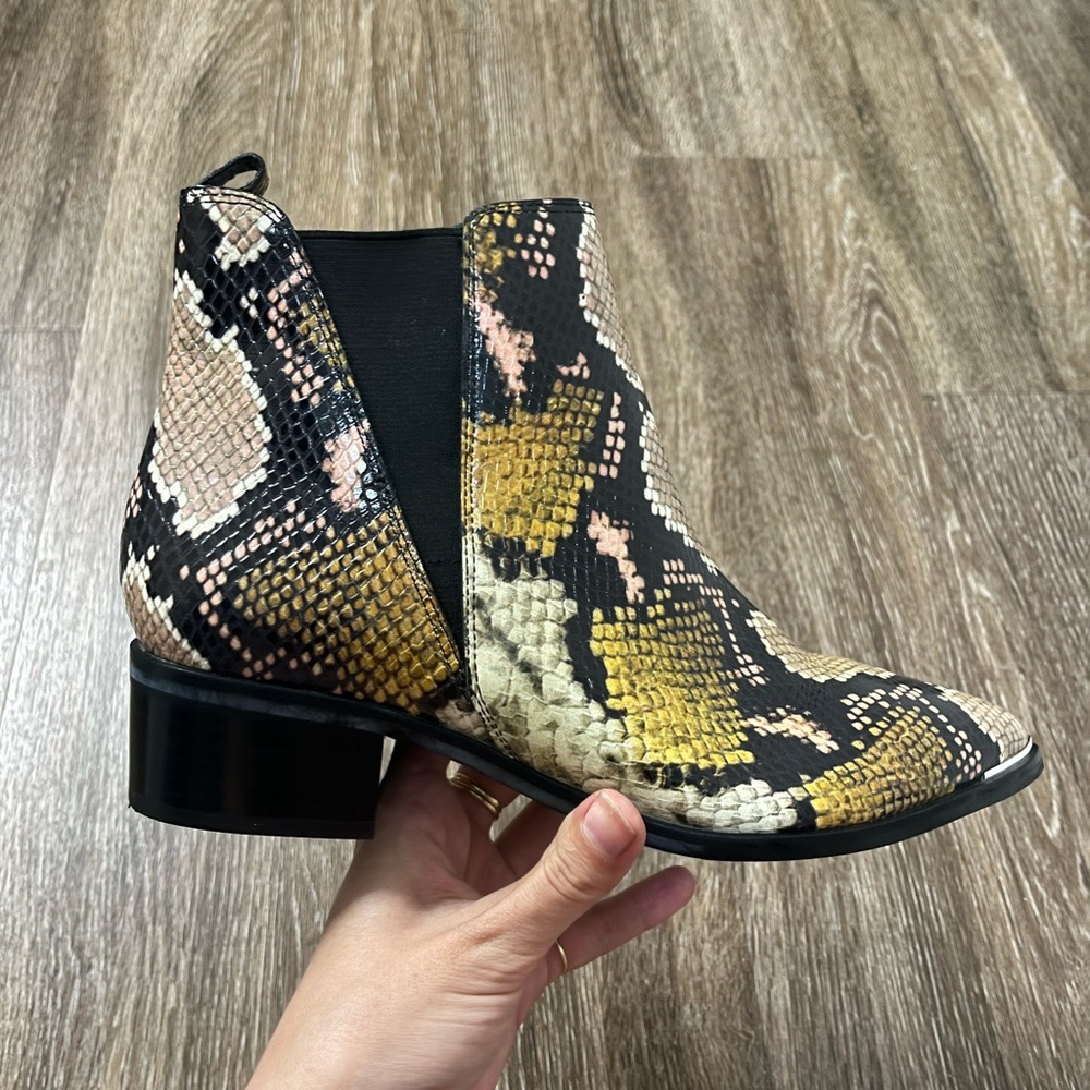 Marc Fisher Snake Embossed Ankle Boots